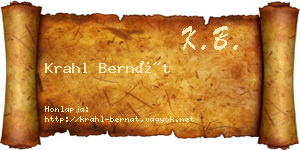 Krahl Bernát névjegykártya
